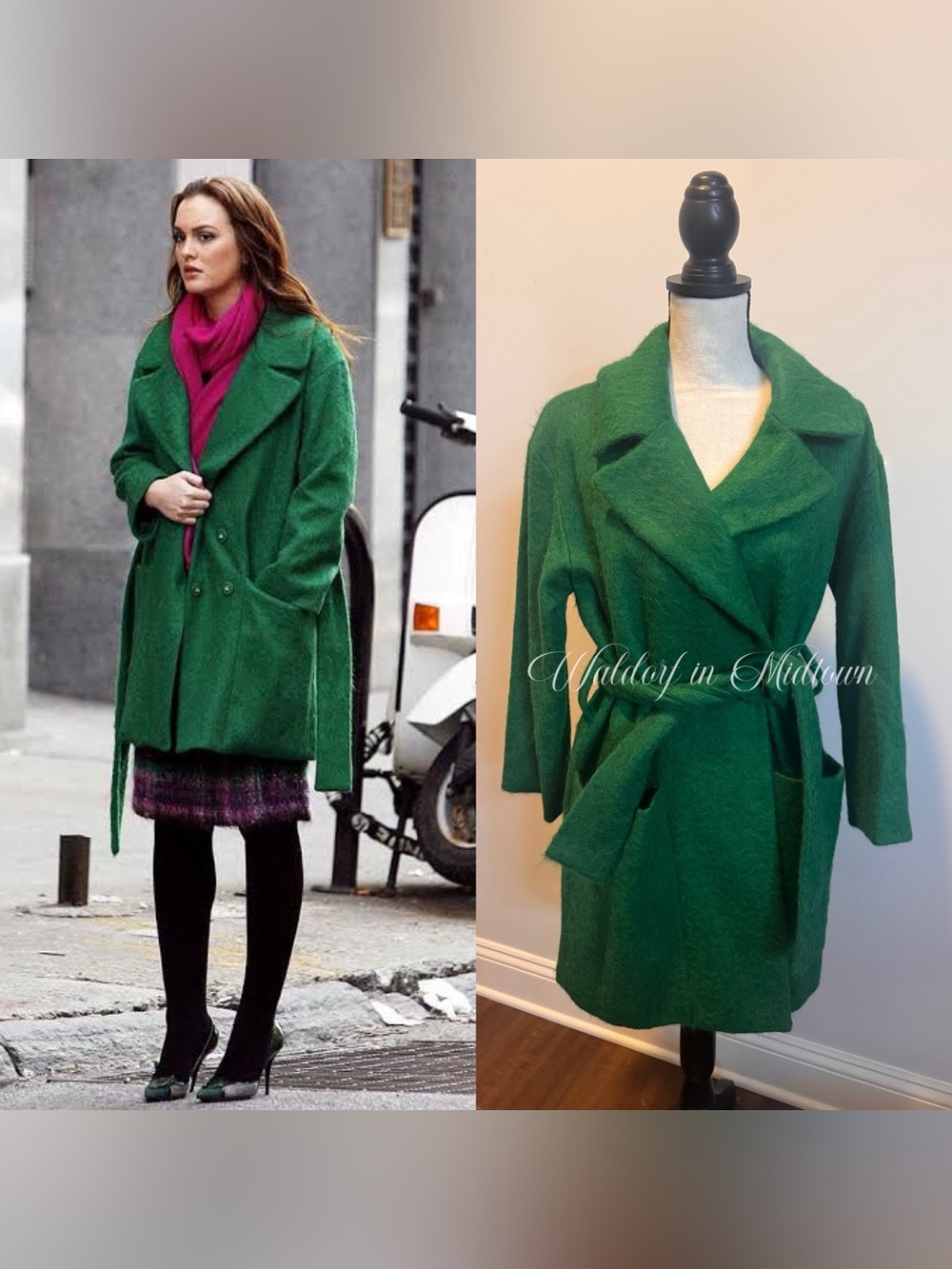 ASO Blair Waldorf Green coat